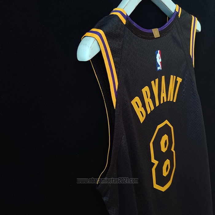 Camiseta Los Angeles Lakers Kobe Bryant #8 Black Mamba Autentico Negro